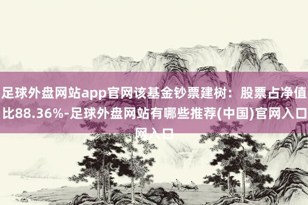 足球外盘网站app官网该基金钞票建树：股票占净值比88.36%-足球外盘网站有哪些推荐(中国)官网入口