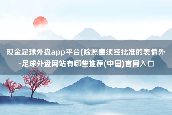 现金足球外盘app平台(除照章须经批准的表情外-足球外盘网站有哪些推荐(中国)官网入口