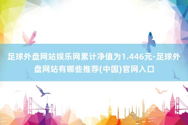 足球外盘网站娱乐网累计净值为1.446元-足球外盘网站有哪些推荐(中国)官网入口