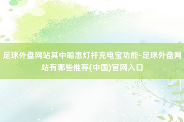 足球外盘网站其中聪惠灯杆充电宝功能-足球外盘网站有哪些推荐(中国)官网入口