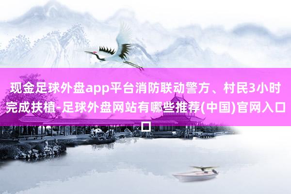 现金足球外盘app平台消防联动警方、村民3小时完成扶植-足球外盘网站有哪些推荐(中国)官网入口