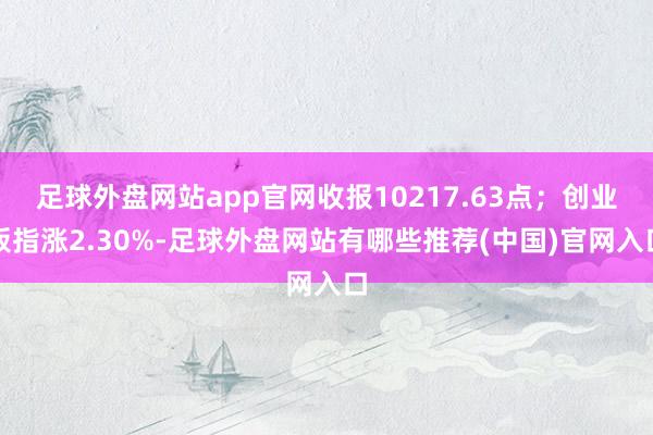 足球外盘网站app官网收报10217.63点；创业板指涨2.30%-足球外盘网站有哪些推荐(中国)官网入口