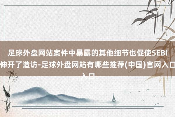足球外盘网站案件中暴露的其他细节也促使SEBI伸开了造访-足球外盘网站有哪些推荐(中国)官网入口