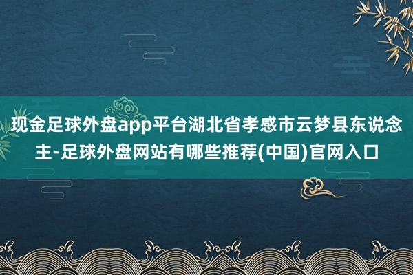 现金足球外盘app平台湖北省孝感市云梦县东说念主-足球外盘网站有哪些推荐(中国)官网入口