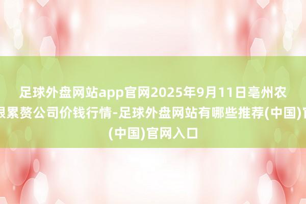 足球外盘网站app官网2025年9月11日亳州农居品有限累赘公司价钱行情-足球外盘网站有哪些推荐(中国)官网入口