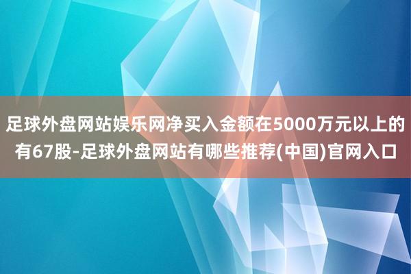 足球外盘网站娱乐网净买入金额在5000万元以上的有67股-足球外盘网站有哪些推荐(中国)官网入口