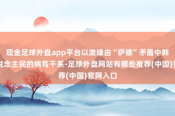 现金足球外盘app平台以激缘由“萨德”矛盾中韩两国东说念主民的病笃干系-足球外盘网站有哪些推荐(中国)官网入口