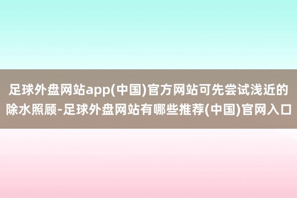 足球外盘网站app(中国)官方网站可先尝试浅近的除水照顾-足球外盘网站有哪些推荐(中国)官网入口