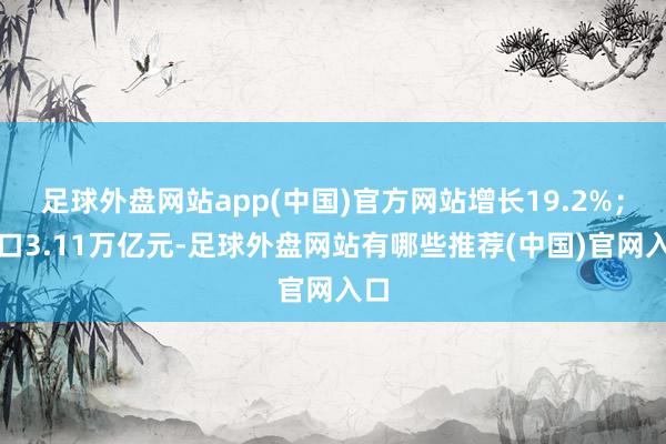足球外盘网站app(中国)官方网站增长19.2%;入口3.11万亿元-足球外盘网站有哪些推荐(中国)官网入口