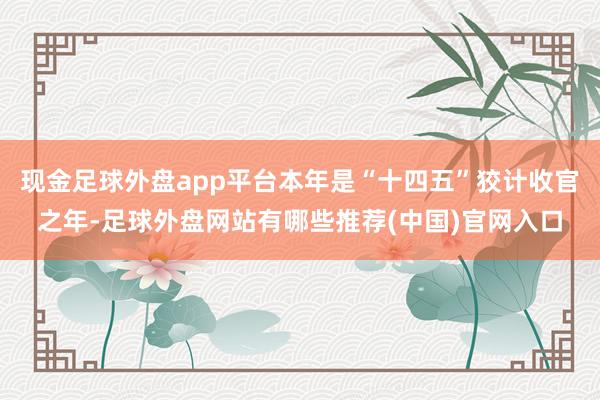 现金足球外盘app平台本年是“十四五”狡计收官之年-足球外盘网站有哪些推荐(中国)官网入口