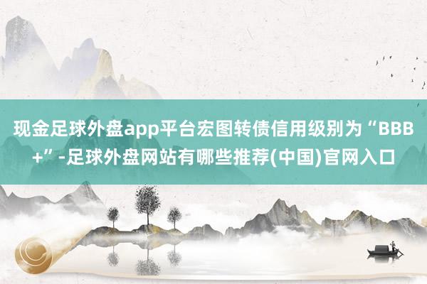现金足球外盘app平台宏图转债信用级别为“BBB+”-足球外盘网站有哪些推荐(中国)官网入口